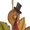 12" Turkey with Pumpkin Fall Harvest Hanging Decoration